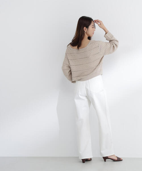 NATURAL BEAUTY BASIC（ナチュラルビューティーベーシック）の「◇ワイドストレートデニムパンツ（デニムパンツ・レディース・オフホワイト/ブルー/ピンク/ブルー系その他2・X-SMALL/SMALL/MEDIUM）」の10枚目の写真