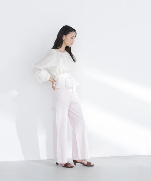 NATURAL BEAUTY BASIC（ナチュラルビューティーベーシック）の「◇ワイドストレートデニムパンツ（デニムパンツ・レディース・オフホワイト/ブルー/ピンク/ブルー系その他2・X-SMALL/SMALL/MEDIUM）」の16枚目の写真