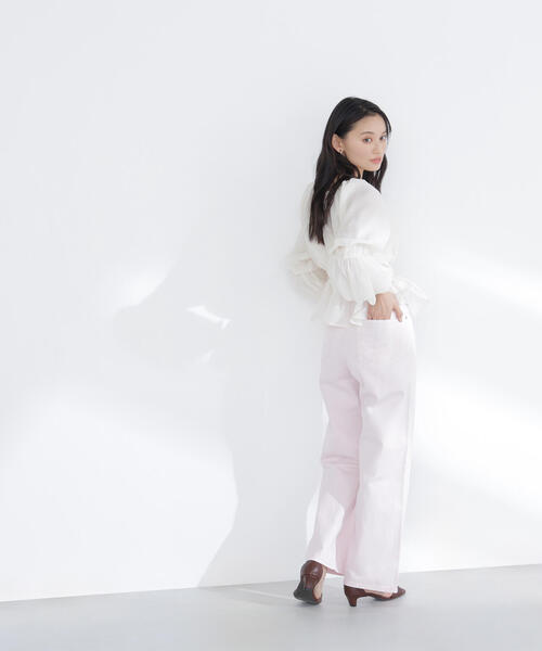 NATURAL BEAUTY BASIC（ナチュラルビューティーベーシック）の「◇ワイドストレートデニムパンツ（デニムパンツ・レディース・オフホワイト/ブルー/ピンク/ブルー系その他2・X-SMALL/SMALL/MEDIUM）」の17枚目の写真