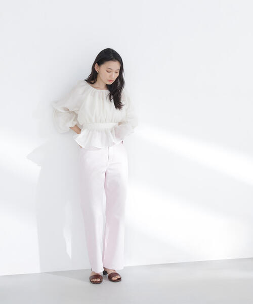 NATURAL BEAUTY BASIC（ナチュラルビューティーベーシック）の「◇ワイドストレートデニムパンツ（デニムパンツ・レディース・オフホワイト/ブルー/ピンク/ブルー系その他2・X-SMALL/SMALL/MEDIUM）」の18枚目の写真