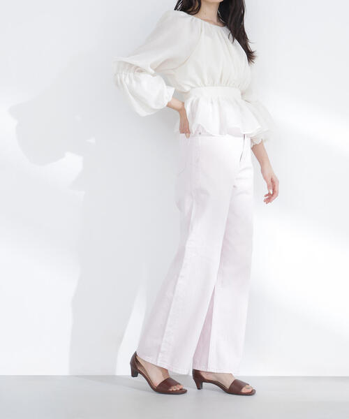 NATURAL BEAUTY BASIC（ナチュラルビューティーベーシック）の「◇ワイドストレートデニムパンツ（デニムパンツ・レディース・オフホワイト/ブルー/ピンク/ブルー系その他2・X-SMALL/SMALL/MEDIUM）」の19枚目の写真