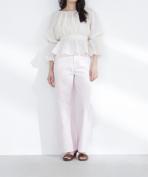 NATURAL BEAUTY BASIC（ナチュラルビューティーベーシック）の「◇ワイドストレートデニムパンツ（デニムパンツ・レディース・オフホワイト/ブルー/ピンク/ブルー系その他2・X-SMALL/SMALL/MEDIUM）」の20枚目の写真