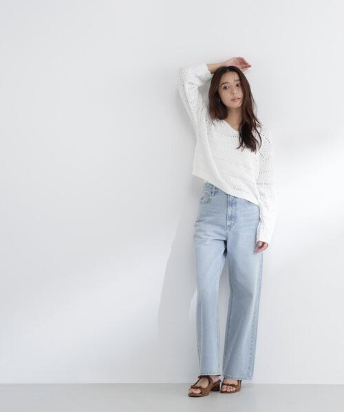 NATURAL BEAUTY BASIC(ナチュラルビューティーベーシック)の「◇ワイドストレートデニムパンツ(デニムパンツ・レディース・オフホワイト/ブルー/ピンク/ブルー系その他2・X-SMALL/SMALL/MEDIUM)」の8枚目の写真