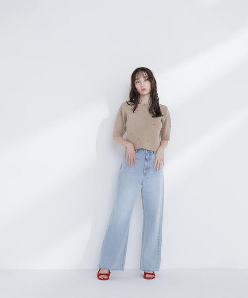 NATURAL BEAUTY BASIC(ナチュラルビューティーベーシック)の「◇ワイドストレートデニムパンツ(デニムパンツ・レディース・オフホワイト/ブルー/ピンク/ブルー系その他2・X-SMALL/SMALL/MEDIUM)」の11枚目の写真