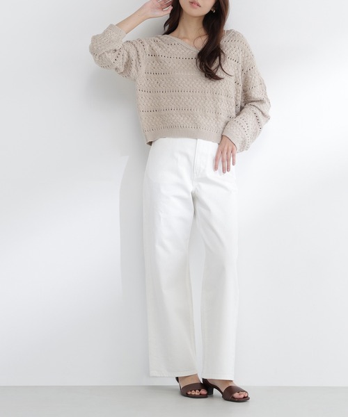 NATURAL BEAUTY BASIC(ナチュラルビューティーベーシック)の「◇ワイドストレートデニムパンツ(デニムパンツ・レディース・オフホワイト/ブルー/ピンク/ブルー系その他2・X-SMALL/SMALL/MEDIUM)」の5枚目の写真