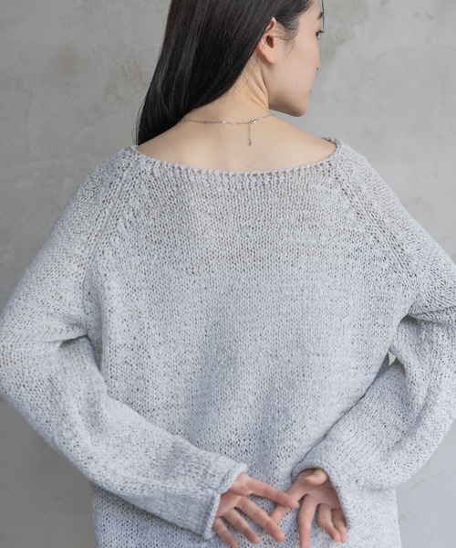 A part by(アパートバイ)の「テープヤーンニットプルオーバー(ニット/セーター・レディース・ピンク系その他/ライトイエロー/オフホワイト/ライトグレー・FREE)」の18枚目の写真