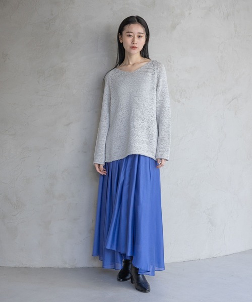 A part by(アパートバイ)の「テープヤーンニットプルオーバー(ニット/セーター・レディース・ピンク系その他/ライトイエロー/オフホワイト/ライトグレー・FREE)」の13枚目の写真