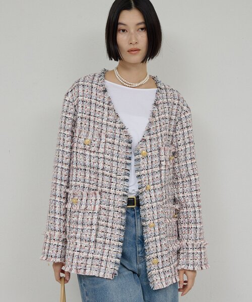 GALLARDAGALANTE(ガリャルダガランテ)の「ツイードジャケット(ベスト・レディース・オフホワイト/ブラック・FREE)」の21枚目の写真