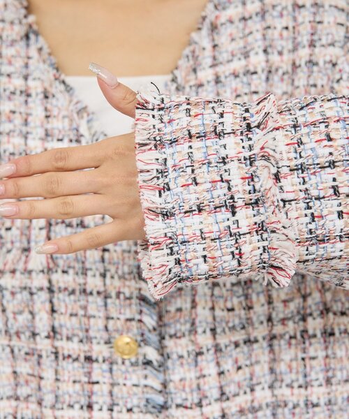 GALLARDAGALANTE(ガリャルダガランテ)の「ツイードジャケット(ベスト・レディース・オフホワイト/ブラック・FREE)」の20枚目の写真