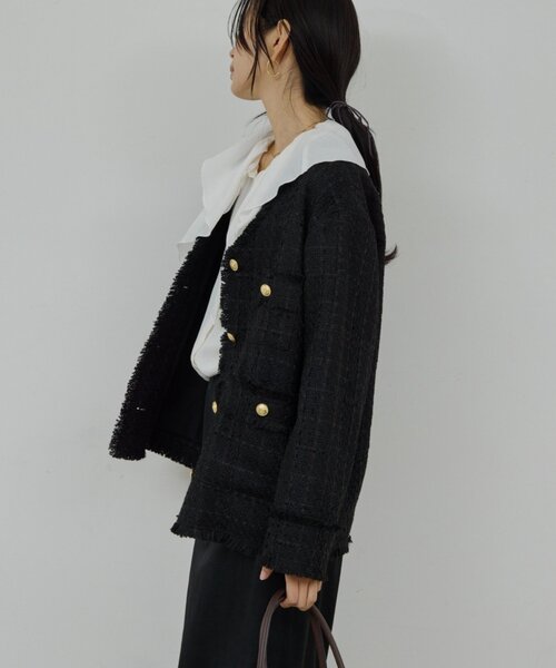 GALLARDAGALANTE(ガリャルダガランテ)の「ツイードジャケット(ベスト・レディース・オフホワイト/ブラック・FREE)」の14枚目の写真