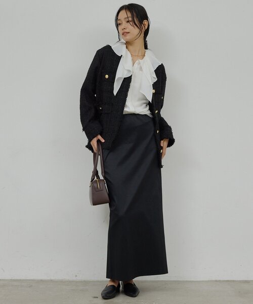 GALLARDAGALANTE(ガリャルダガランテ)の「ツイードジャケット(ベスト・レディース・オフホワイト/ブラック・FREE)」の4枚目の写真