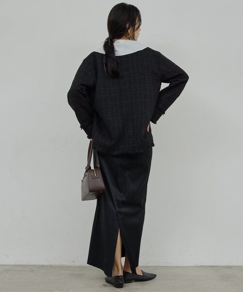 GALLARDAGALANTE(ガリャルダガランテ)の「ツイードジャケット(ベスト・レディース・オフホワイト/ブラック・FREE)」の6枚目の写真