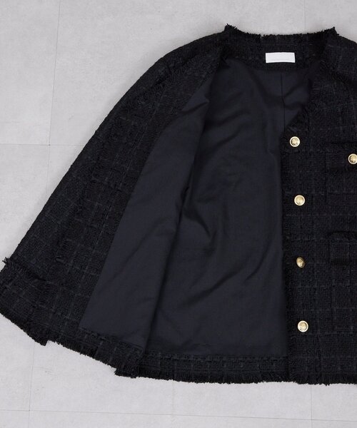 GALLARDAGALANTE(ガリャルダガランテ)の「ツイードジャケット(ベスト・レディース・オフホワイト/ブラック・FREE)」の8枚目の写真