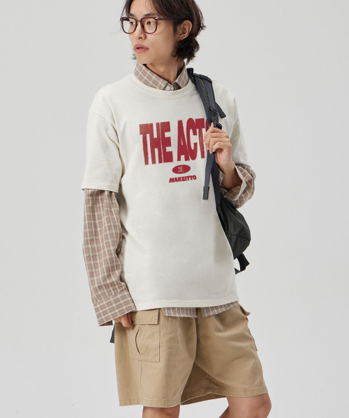 MAKEITTO（メイキット）の「[THE ACTS]CREW NECK TEE_CREAM（Tシャツ/カットソー・メンズ・その他・M/L/XL/XXL）」の2枚目の写真