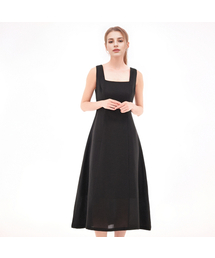 ACUD（アクド）の「Square neck Sleeveless Dress _Black（ワンピース）」