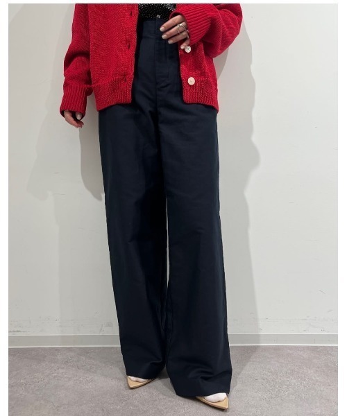 human woman（ヒューマンウーマン）の「◆【4サイズ展開/ウォッシャブル】ライトモールスキンセミワイドパンツ（その他パンツ・レディース・ネイビー/グレー・SMALL/MEDIUM/LARGE/X-SMALL）」の3枚目の写真