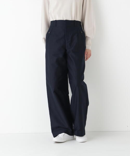 human woman（ヒューマンウーマン）の「◆【4サイズ展開/ウォッシャブル】ライトモールスキンセミワイドパンツ（その他パンツ・レディース・ネイビー/グレー・SMALL/MEDIUM/LARGE/X-SMALL）」の5枚目の写真