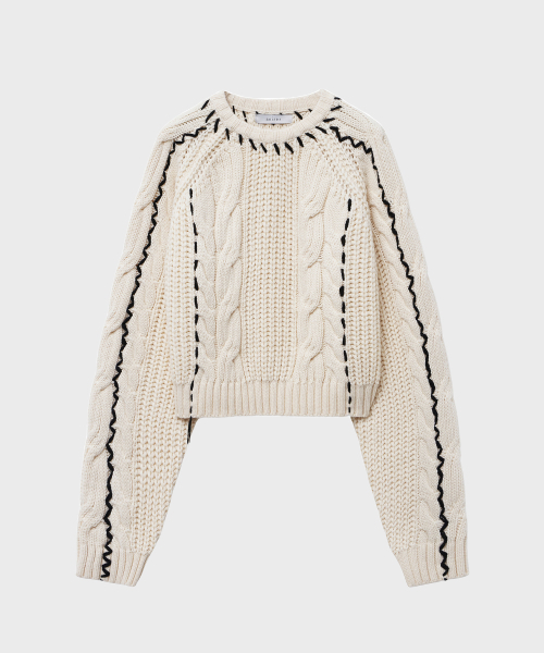 NOIRER FOR WOMAN（ノイアーフォーウーマン）の「ハンドメイドケーブルクロップスウェット（アイボリー）（ニット/セーター・レディース・その他・FREE）」の20枚目の写真