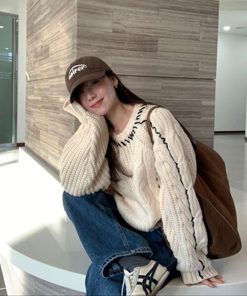 NOIRER FOR WOMAN（ノイアーフォーウーマン）の「ハンドメイドケーブルクロップスウェット（アイボリー）（ニット/セーター・レディース・その他・FREE）」の17枚目の写真