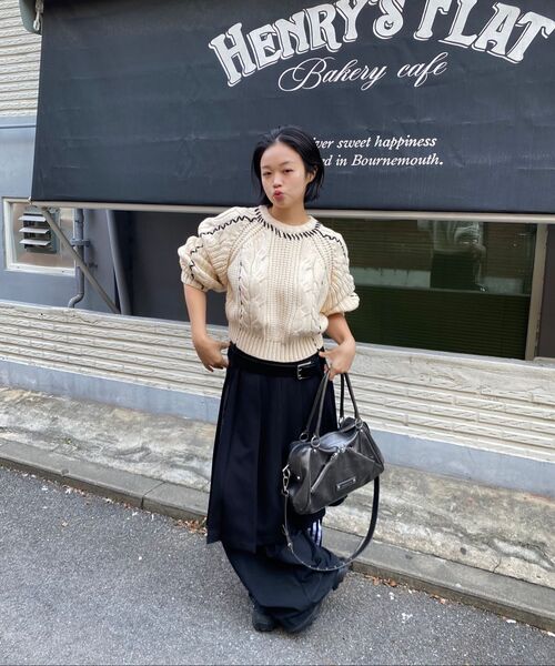 NOIRER FOR WOMAN（ノイアーフォーウーマン）の「ハンドメイドケーブルクロップスウェット（アイボリー）（ニット/セーター・レディース・その他・FREE）」の9枚目の写真