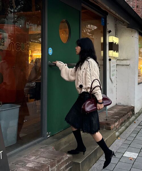 NOIRER FOR WOMAN（ノイアーフォーウーマン）の「ハンドメイドケーブルクロップスウェット（アイボリー）（ニット/セーター・レディース・その他・FREE）」の13枚目の写真