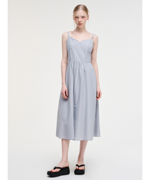 Slip Pintuck Double Strap Dress Sky Blue