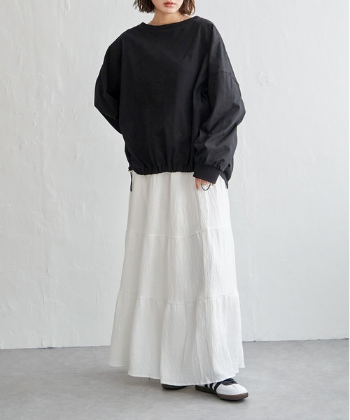 notch.（ノッチ）の「【 notch. by KR 】ドローコードビッグロンT/　ドロストロンT（Tシャツ/カットソー・レディース・オフホワイト/チャコールグレー/ブラック・M）」の22枚目の写真