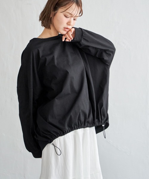 notch.（ノッチ）の「【 notch. by KR 】ドローコードビッグロンT/　ドロストロンT（Tシャツ/カットソー・レディース・オフホワイト/チャコールグレー/ブラック・M）」の19枚目の写真