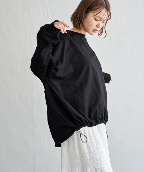 notch.（ノッチ）の「【 notch. by KR 】ドローコードビッグロンT/　ドロストロンT（Tシャツ/カットソー・レディース・オフホワイト/チャコールグレー/ブラック・M）」の21枚目の写真