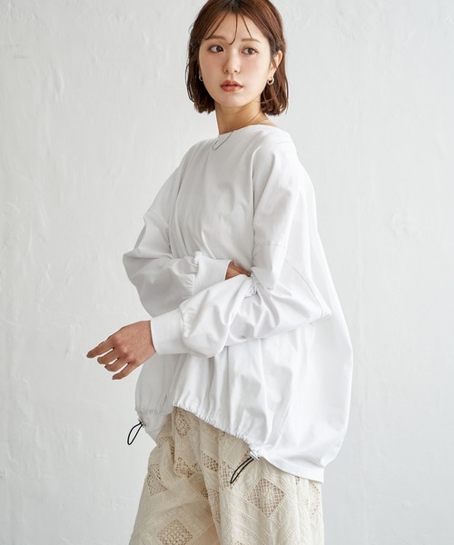 notch.（ノッチ）の「【 notch. by KR 】ドローコードビッグロンT/　ドロストロンT（Tシャツ/カットソー・レディース・オフホワイト/チャコールグレー/ブラック・M）」の14枚目の写真