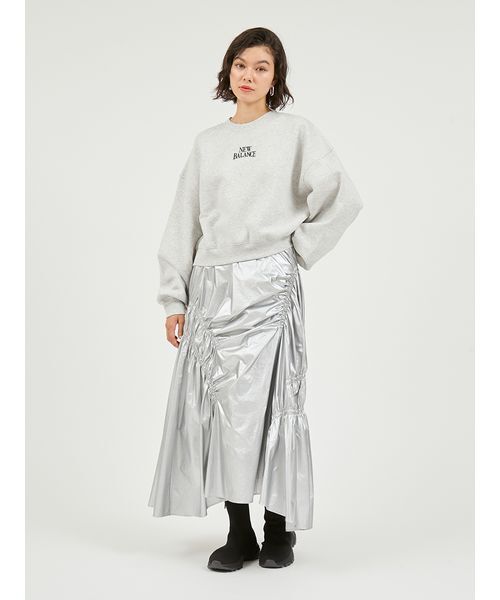 NEW BALANCE(ニューバランス)の「【New Balance for emmi】Track side フリースクルー(スウェット・レディース・ライトグレー・M/S)」の3枚目の写真