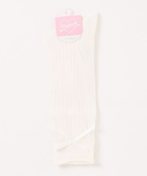 PINKHUNT(ピンクハント)の「PINKHUNT リブ透け ハイソックス 1519(ソックス/靴下・キッズ・ブラック/ホワイト・21-24cm/17-20)」の4枚目の写真