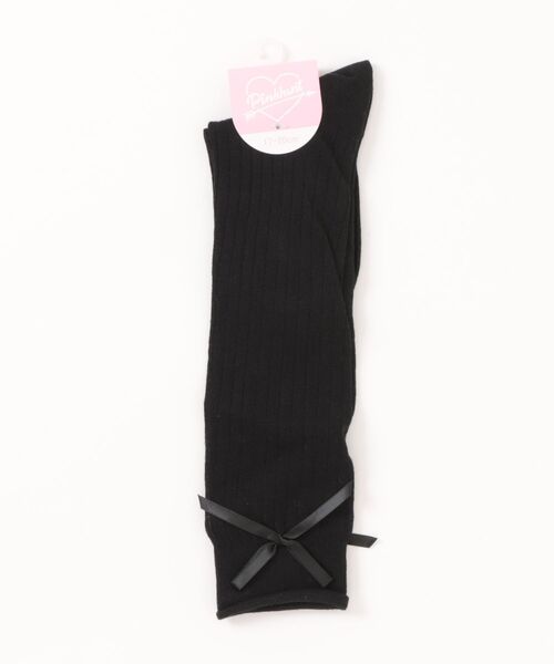 PINKHUNT(ピンクハント)の「PINKHUNT リブ透け ハイソックス 1519(ソックス/靴下・キッズ・ブラック/ホワイト・21-24cm/17-20)」の3枚目の写真