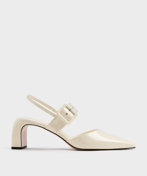 CHARLES & KEITH(チャールズ & キース)の「ツートーン バックルポインテッドスリングバックパンプス(パンプス・レディース・バーガンディー/イエロー系その他2/ブラック/ブラック系その他6・25cm/24.5cm/23.5cm/23cm/22.5cm/25.5cm)」の7枚目の写真