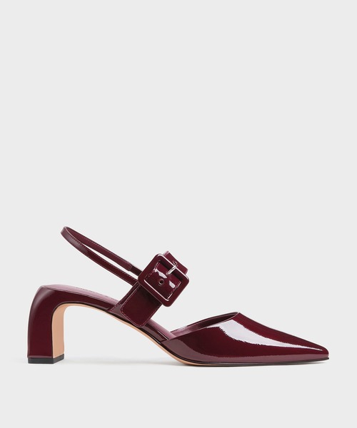 CHARLES & KEITH(チャールズ & キース)の「ツートーン バックルポインテッドスリングバックパンプス(パンプス・レディース・バーガンディー/イエロー系その他2/ブラック/ブラック系その他6・25cm/24.5cm/23.5cm/23cm/22.5cm/25.5cm)」の11枚目の写真