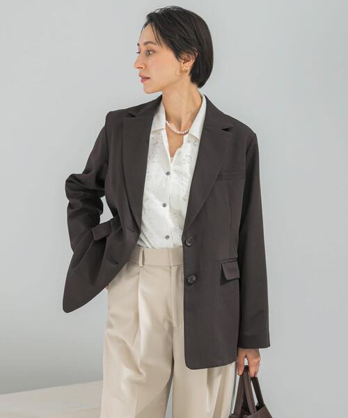 URBAN RESEARCH ROSSO WOMEN(アーバンリサーチ ロッソ)の「ライナー付テーラードジャケット(その他アウター・レディース・ベージュ系その他/ダークブラウン・FREE)」の2枚目の写真