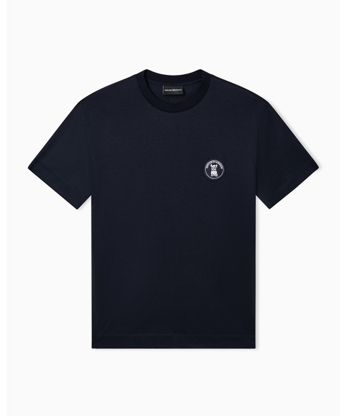 EMPORIO ARMANI(エンポリオアルマーニ)の「【エンポリオ アルマーニ】Tシャツ リヨセル混紡ジャージー フレンチブルドッグパッチ(Tシャツ/カットソー・メンズ・ネイビー/オフホワイト・MEDIUM/LARGE/XX-LARGE/X-SMALL/X-LARGE/SMALL)」の3枚目の写真