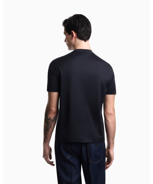EMPORIO ARMANI(エンポリオアルマーニ)の「【エンポリオ アルマーニ】Tシャツ リヨセル混紡ジャージー フレンチブルドッグパッチ(Tシャツ/カットソー・メンズ・ネイビー/オフホワイト・MEDIUM/LARGE/XX-LARGE/X-SMALL/X-LARGE/SMALL)」の4枚目の写真