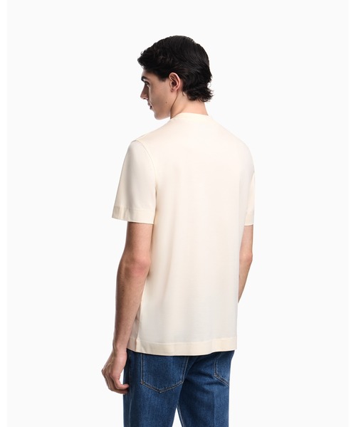EMPORIO ARMANI(エンポリオアルマーニ)の「【エンポリオ アルマーニ】Tシャツ リヨセル混紡ジャージー フレンチブルドッグパッチ(Tシャツ/カットソー・メンズ・ネイビー/オフホワイト・MEDIUM/LARGE/XX-LARGE/X-SMALL/X-LARGE/SMALL)」の8枚目の写真
