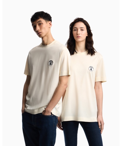 EMPORIO ARMANI(エンポリオアルマーニ)の「【エンポリオ アルマーニ】Tシャツ リヨセル混紡ジャージー フレンチブルドッグパッチ(Tシャツ/カットソー・メンズ・ネイビー/オフホワイト・MEDIUM/LARGE/XX-LARGE/X-SMALL/X-LARGE/SMALL)」の9枚目の写真