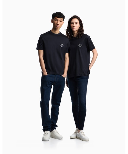 EMPORIO ARMANI(エンポリオアルマーニ)の「【エンポリオ アルマーニ】Tシャツ リヨセル混紡ジャージー フレンチブルドッグパッチ(Tシャツ/カットソー・メンズ・ネイビー/オフホワイト・MEDIUM/LARGE/XX-LARGE/X-SMALL/X-LARGE/SMALL)」の11枚目の写真