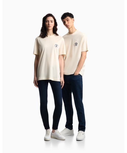 EMPORIO ARMANI(エンポリオアルマーニ)の「【エンポリオ アルマーニ】Tシャツ リヨセル混紡ジャージー フレンチブルドッグパッチ(Tシャツ/カットソー・メンズ・ネイビー/オフホワイト・MEDIUM/LARGE/XX-LARGE/X-SMALL/X-LARGE/SMALL)」の10枚目の写真