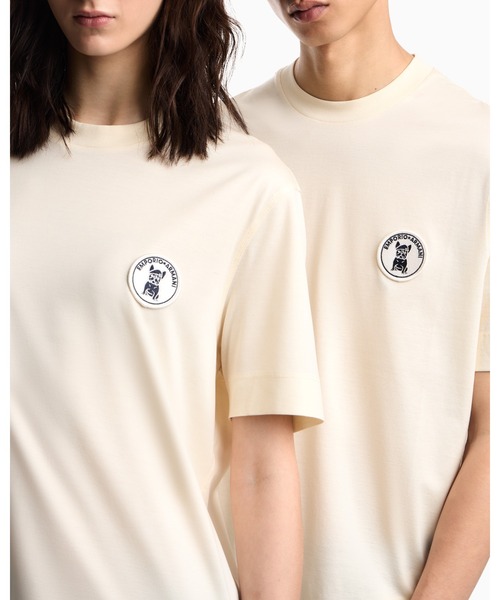 EMPORIO ARMANI(エンポリオアルマーニ)の「【エンポリオ アルマーニ】Tシャツ リヨセル混紡ジャージー フレンチブルドッグパッチ(Tシャツ/カットソー・メンズ・ネイビー/オフホワイト・MEDIUM/LARGE/XX-LARGE/X-SMALL/X-LARGE/SMALL)」の13枚目の写真