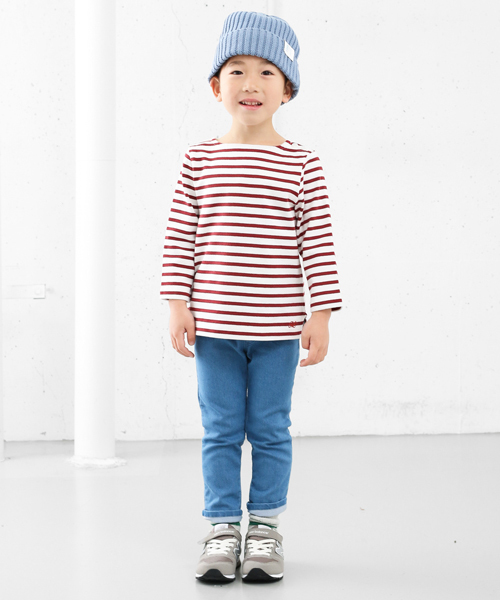 URBAN RESEARCH DOORS（アーバンリサーチドアーズ）の「FORK＆SPOON Color Border（Tシャツ/カットソー・キッズ・ホワイト/ブルー系その他/レッド・120/90/105/135）」の12枚目の写真