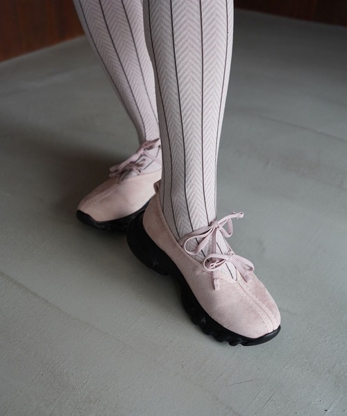 SANSeLF（サンセルフ）の「【SANSeLF】レースアップフラットシューズ sas26s004（その他シューズ・レディース・ピンク/ブラック・36/37/38/39）」の5枚目の写真