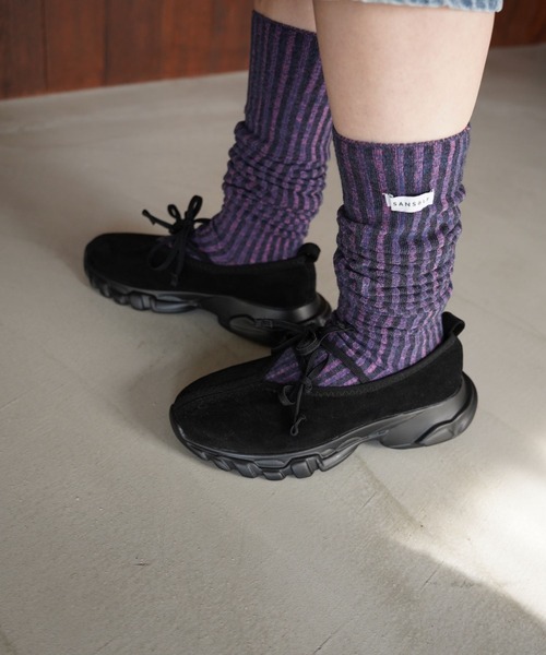 SANSeLF（サンセルフ）の「【SANSeLF】レースアップフラットシューズ sas26s004（その他シューズ・レディース・ピンク/ブラック・36/37/38/39）」の8枚目の写真