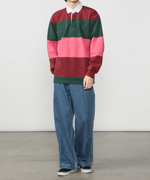 Barbarian（バーバリアン）の「BARBARIAN | 〈別注〉コットン フェードラグビーシャツ MEN（Tシャツ/カットソー・メンズ・ブラウン系その他/ブラック系その他/レッド系その他・M/XL/L）」の7枚目の写真