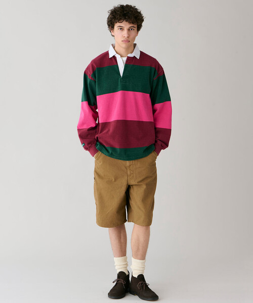 Barbarian（バーバリアン）の「BARBARIAN | 〈別注〉コットン フェードラグビーシャツ MEN（Tシャツ/カットソー・メンズ・ブラウン系その他/ブラック系その他/レッド系その他・M/XL/L）」の4枚目の写真