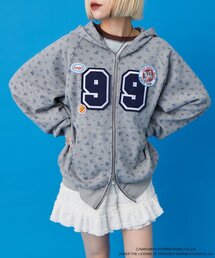 w closet | 【ANGEL BLUE】ナカムラくん花柄ワッフルパーカー(パーカー)