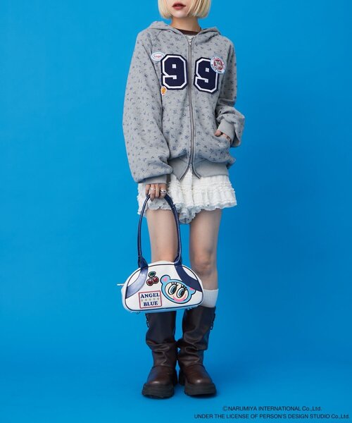 w closet（ダブルクローゼット）の「【ANGEL BLUE】ナカムラくん花柄ワッフルパーカー（パーカー・レディース・ピンク/グレー・FREE）」の8枚目の写真